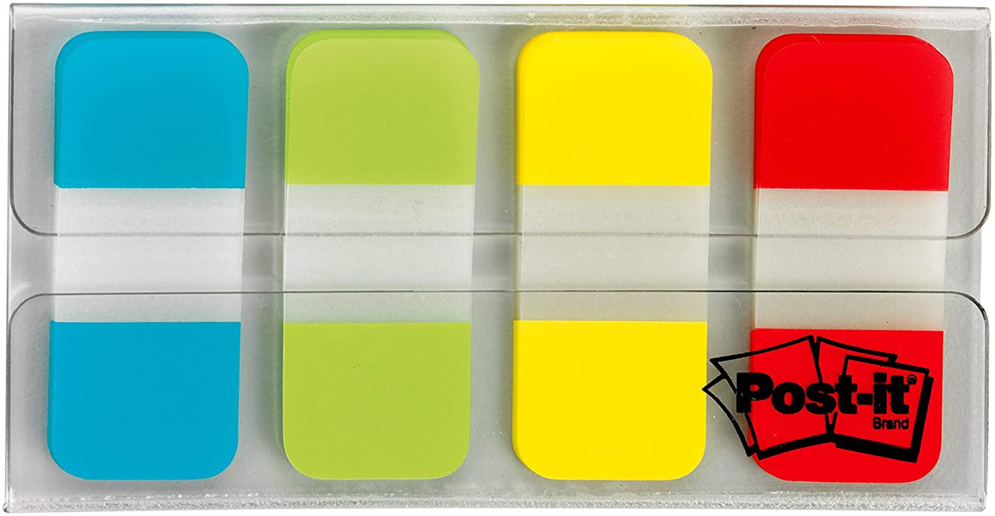 Post-it Tabs - 625 in Solid, Aqua, Lime, Yellow, Red, 10 Color, 40 Dispenser