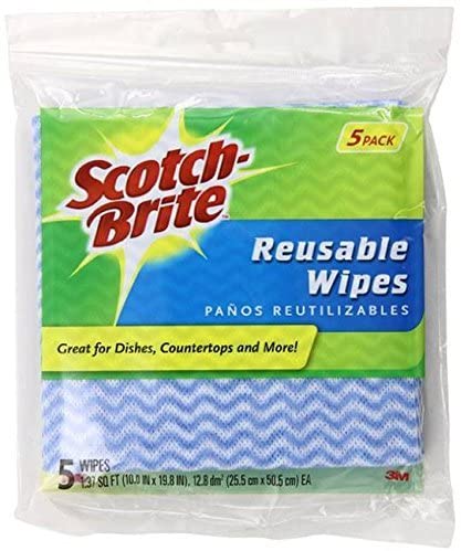 Scotch-Brite Kitchen Wipe - 3M 9053 - 5-Count, Use wet or dry, Dries Quickly