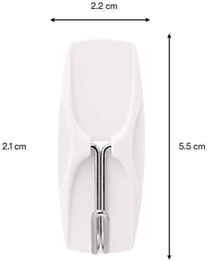Command Wire Toggle Hook, Medium, White, 2-Hooks (17065-ES), Organize Damage-Free
