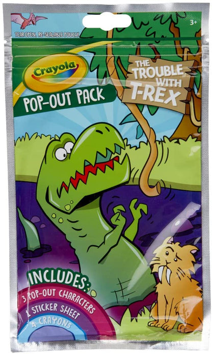Crayola Dinosaur Coloring Activity, Pop Out Characters and Stickers, Party Favor Gift, Multi