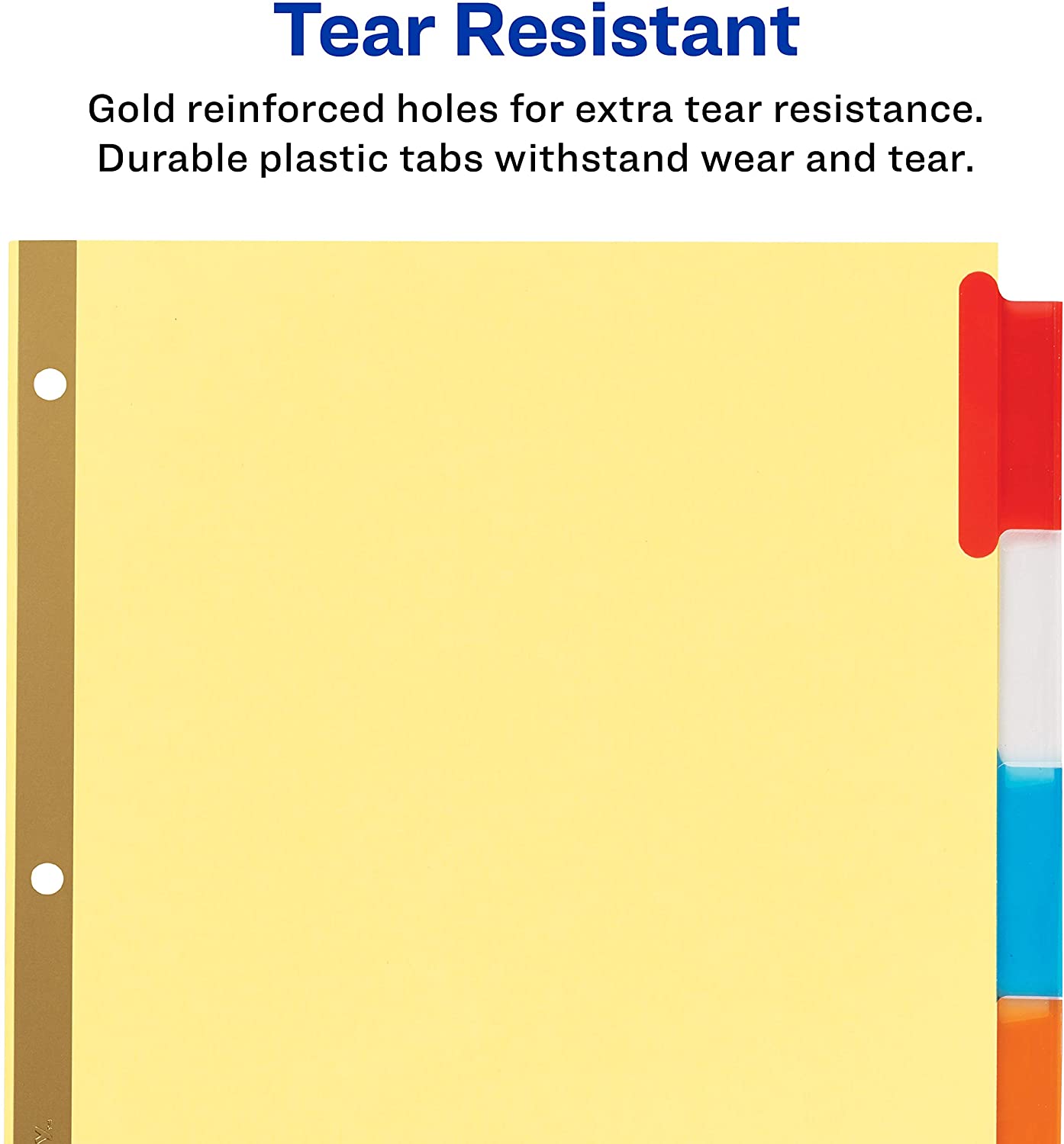 AVERY 5-Tab Binder Dividers, 1 Set Insertable Multicolor Big Tabs, Solution to Paper Organization
