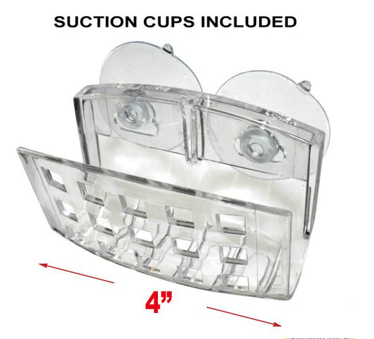Trisonic Sponge Dish 4 Inches Long Organizer Storage Basket Sponge Holder With Suction Cups