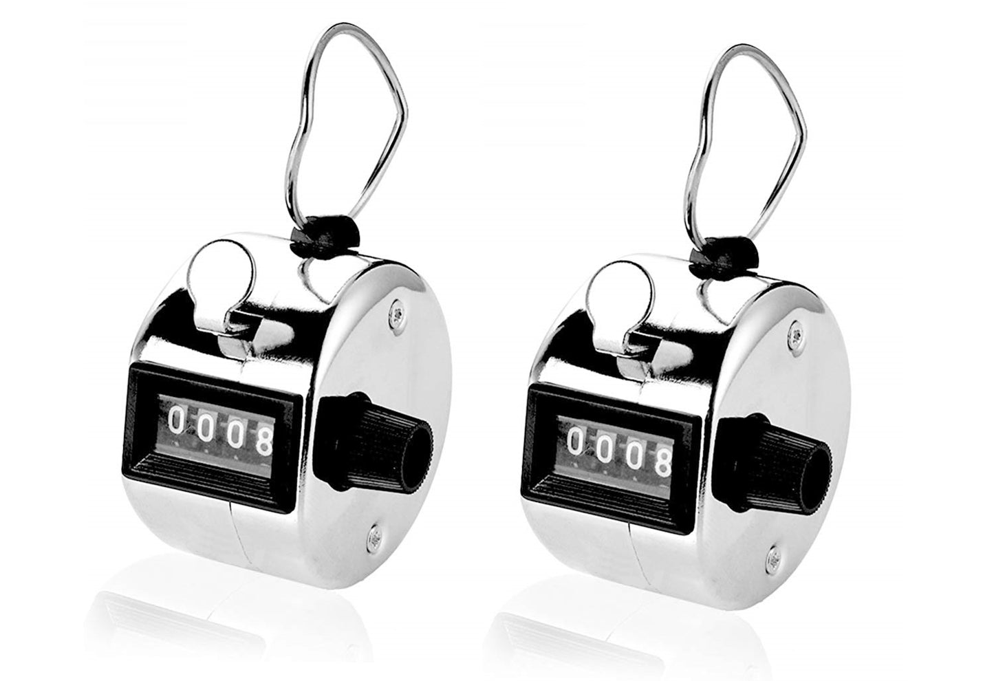 NiftyPlaza 2 Pack Hand Tally Counter 4-Digit Mechanical Palm Number Clicker With Finger Ring