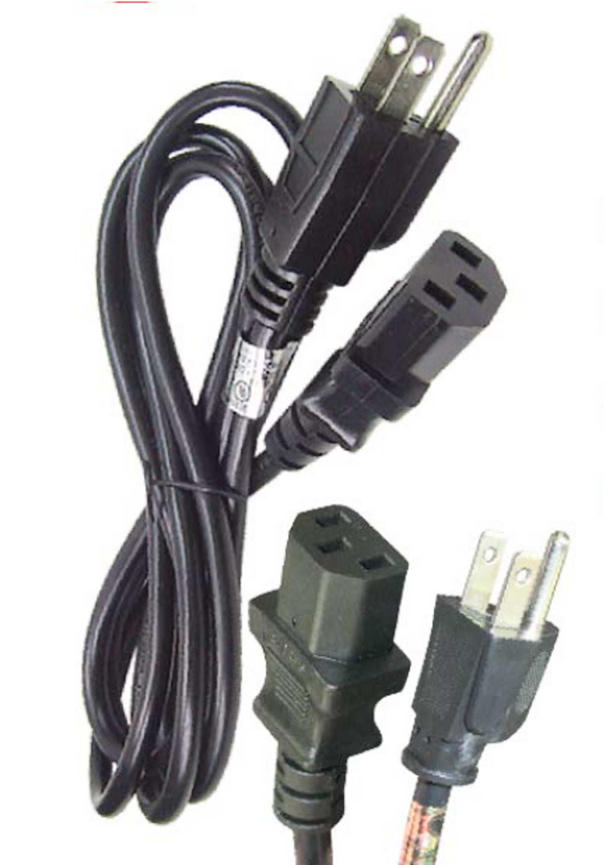 Computer Power Cord, Universal Perfect for TVs, computers, and other gadgets, Black, 6 Feet (1.82 Meters)