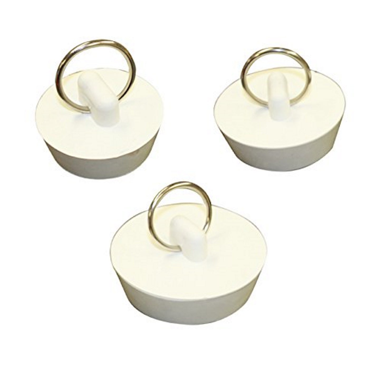 Drain Stopper, Rubber Sink Stopper Drain Plug with Pull Ring for Bathtub, Kitchen, Bathroom, Laundry Sink, 3 Different Sizes, White