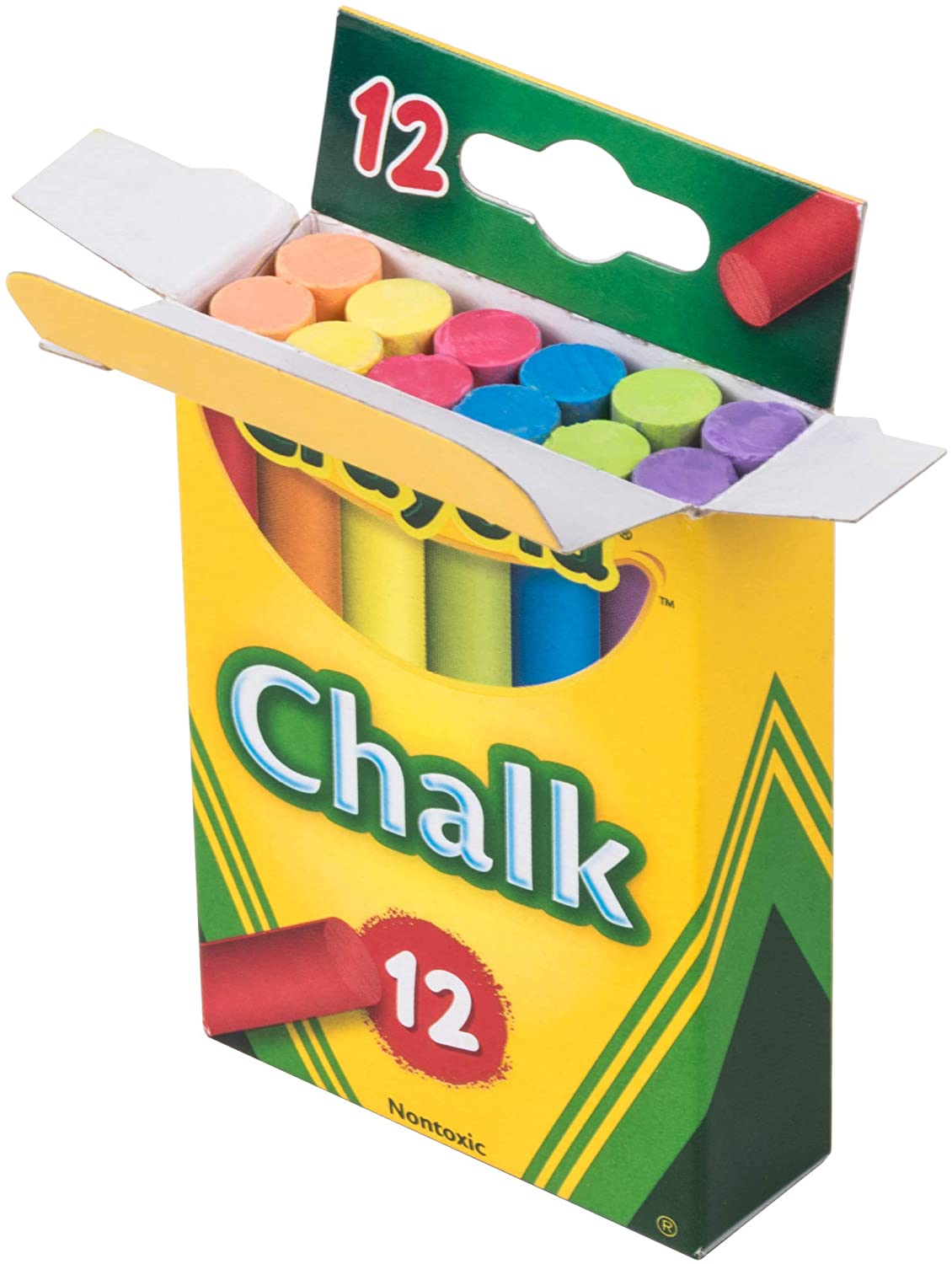 Crayola Chalk, Assorted Colors 24-Count Draws Write Smooth Clean lines Non-Toxic - Pack of 2