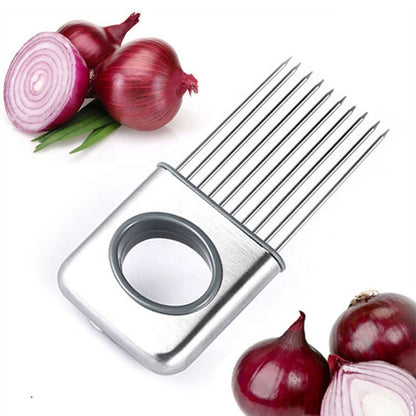 Onion Holder Slicer Stainless Steel Cutting Kitchen Gadget Multipurpose Prongs Vegetable Tomato Cutter Kitchen Tool