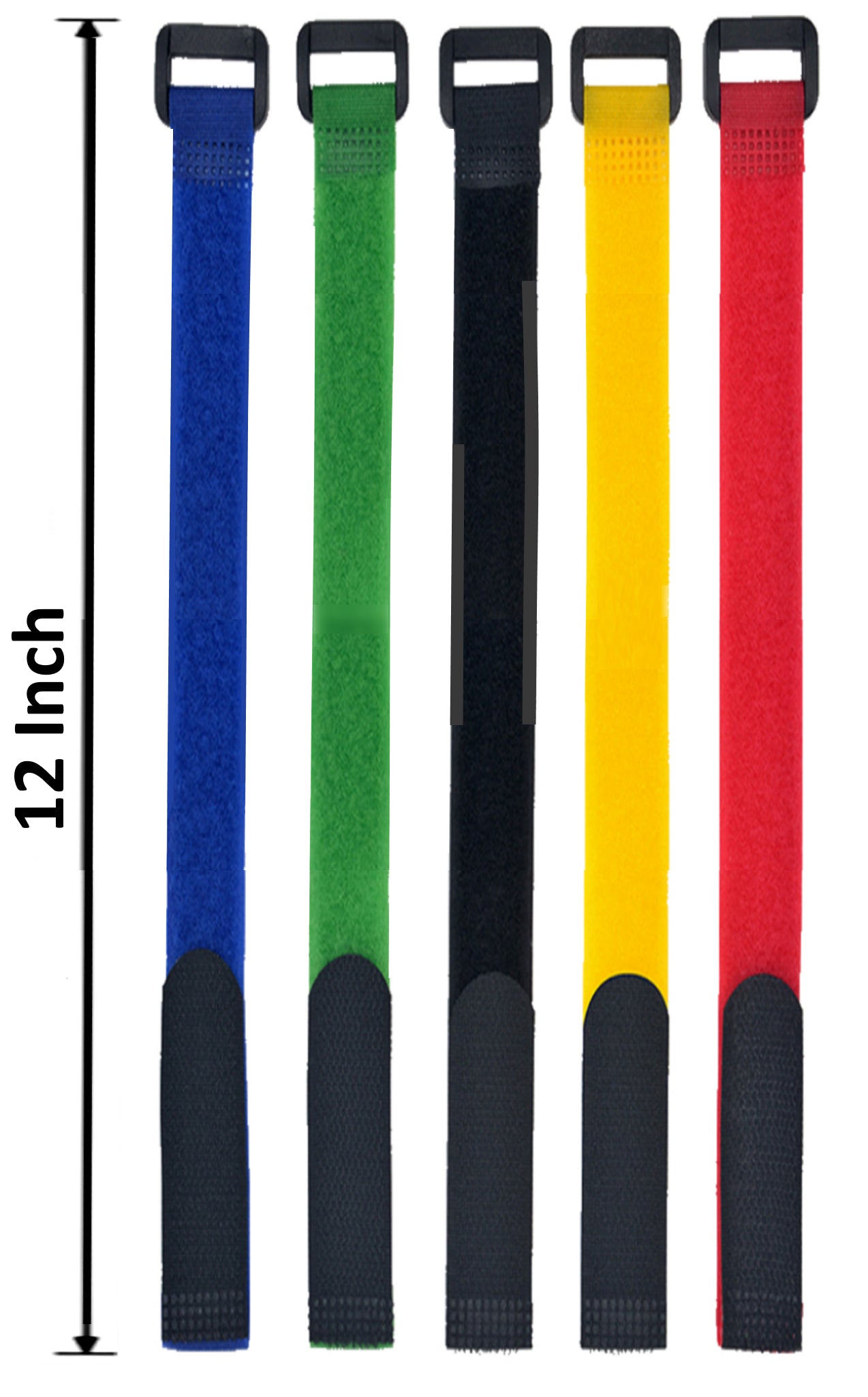 NiftyPlaza 5 pcs Hook and Loop Fastening Cable Ties 12 Inch Lenth Straps Home Office Tablet PC TV Electronics Wires Organizer Management - Color May Very