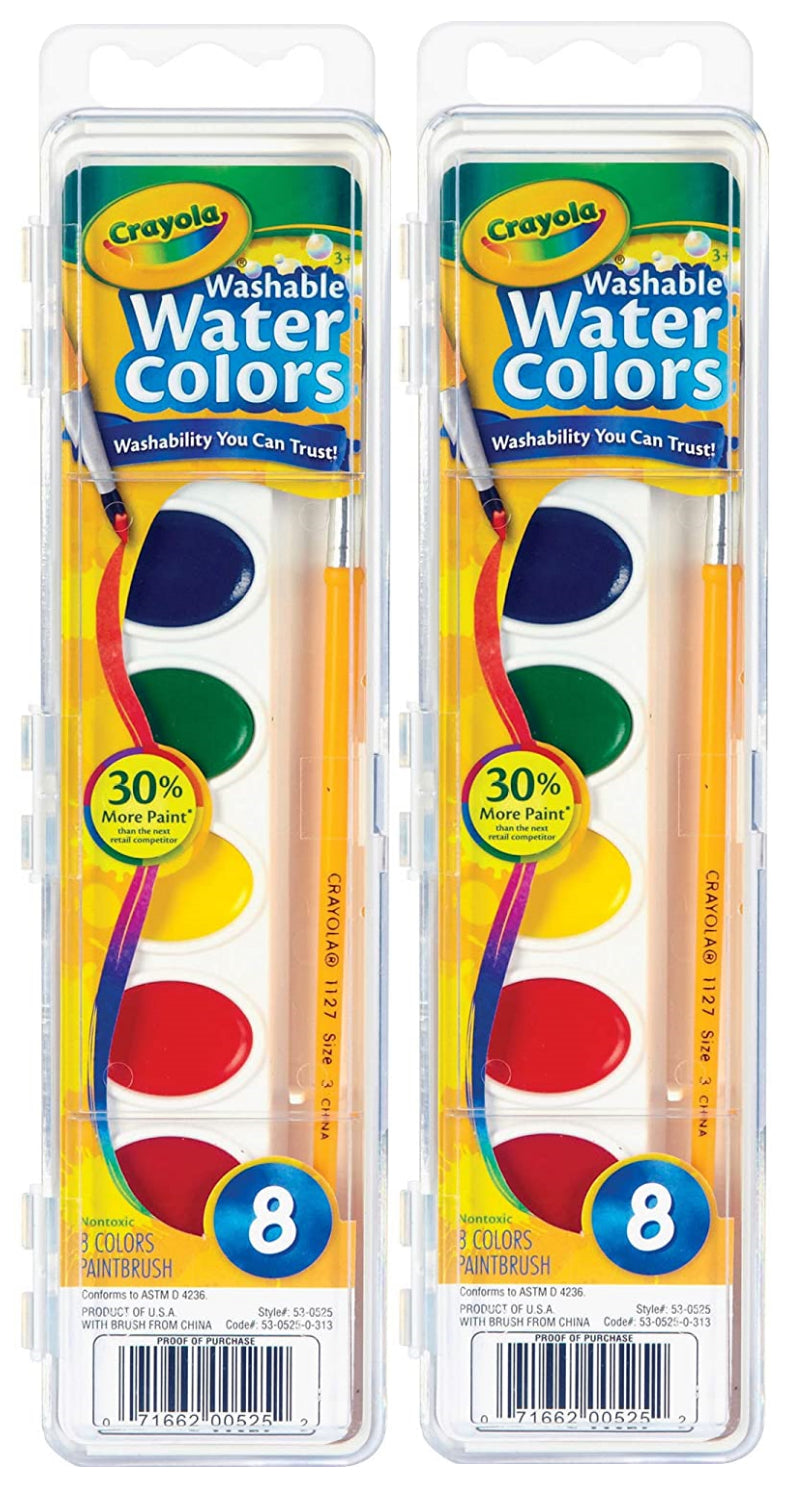 Crayola Washable Watercolors, 16 Count, Assorted, Paint Set For Kids - Pack of 2