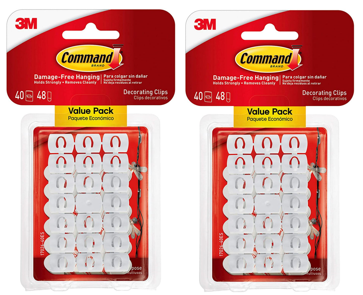 Command White Light Clips, Decorate Damage-Free Easy to Apply and Remove - Pack of 2