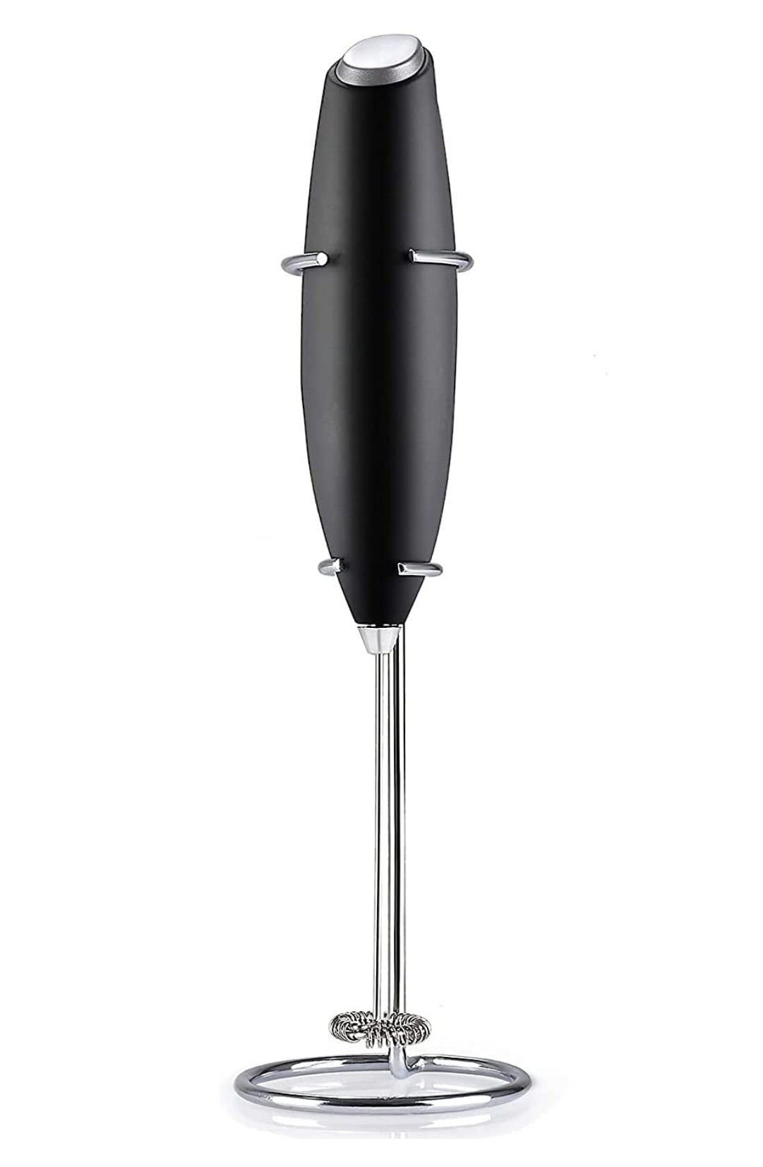 Egg Beater Black Handheld Milk Mixer Batteries Operated Mini Stainless Steel Egg Coffee Milk Frother