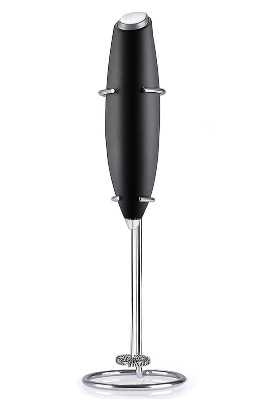 Egg Beater Black Handheld Milk Mixer Batteries Operated Mini Stainless Steel Egg Coffee Milk Frother