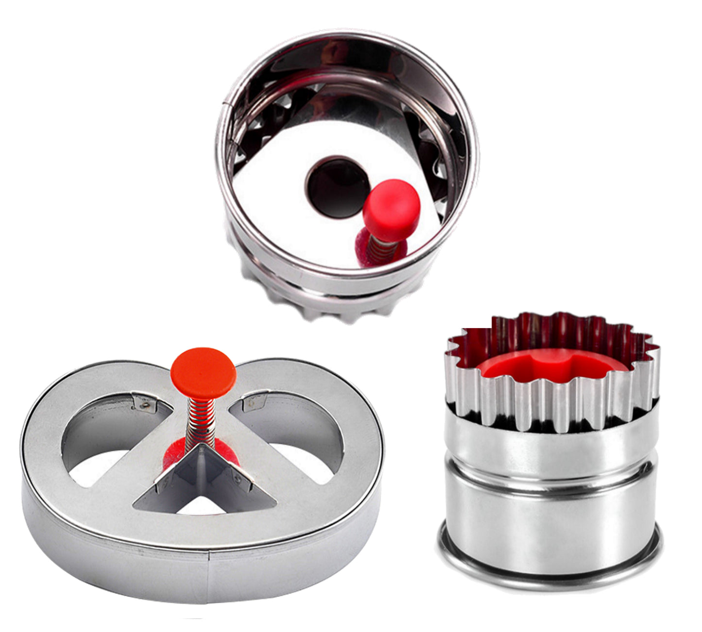 NiftyPlaza 3pcs Cookie Cutter Different Shape Set Food Grade Metal kitchen Cookie Mold for Baking 3D Stainless Steel