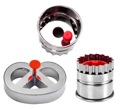 NiftyPlaza 3pcs Cookie Cutter Different Shape Set Food Grade Metal kitchen Cookie Mold for Baking 3D Stainless Steel
