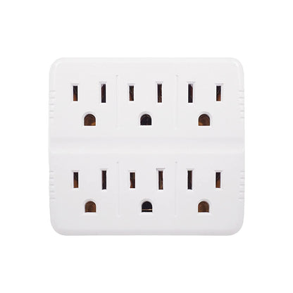 6 Outlet Wall Tap Adapter Multi Plug AC Power Splitter Electrical Socket US Outlet