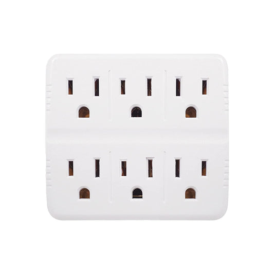 6 Outlet Wall Tap Adapter Multi Plug AC Power Splitter Electrical Socket US Outlet