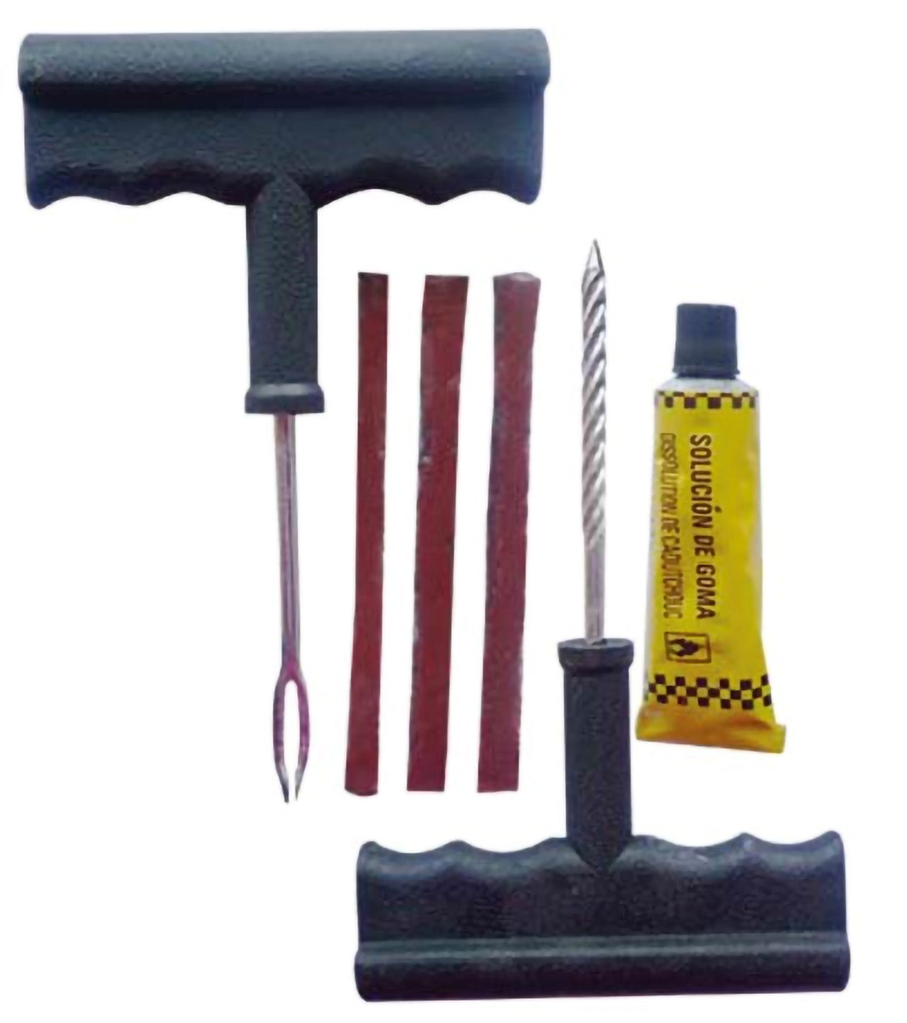 6 PC Tubeless Flat Car Tire Repair Kit Split Eye Needle Rubber Auto Tire Plug Kit Lawn Mower Tire Patch