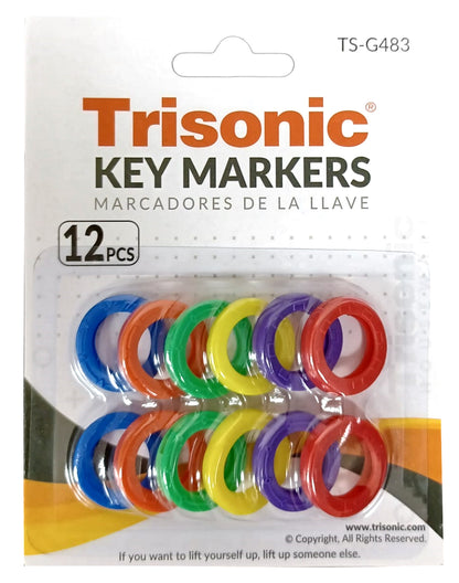 12-Count Rubber Color Soft Key Top Cover Topper Caps ID Marker Case Keyring Tags Standard Round Flat House Keys