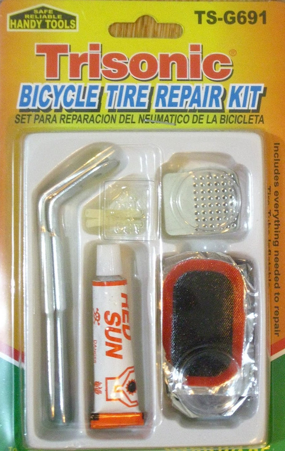Bicycle, Bike Tire Repair Tool Kits, Tire Puncture Repair Kit, Glue-Less Tire Patches