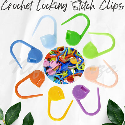 NiftyPlaza 100 Pcs Colorful Knitting Clips Crochet Locking Stitch Markers Needle