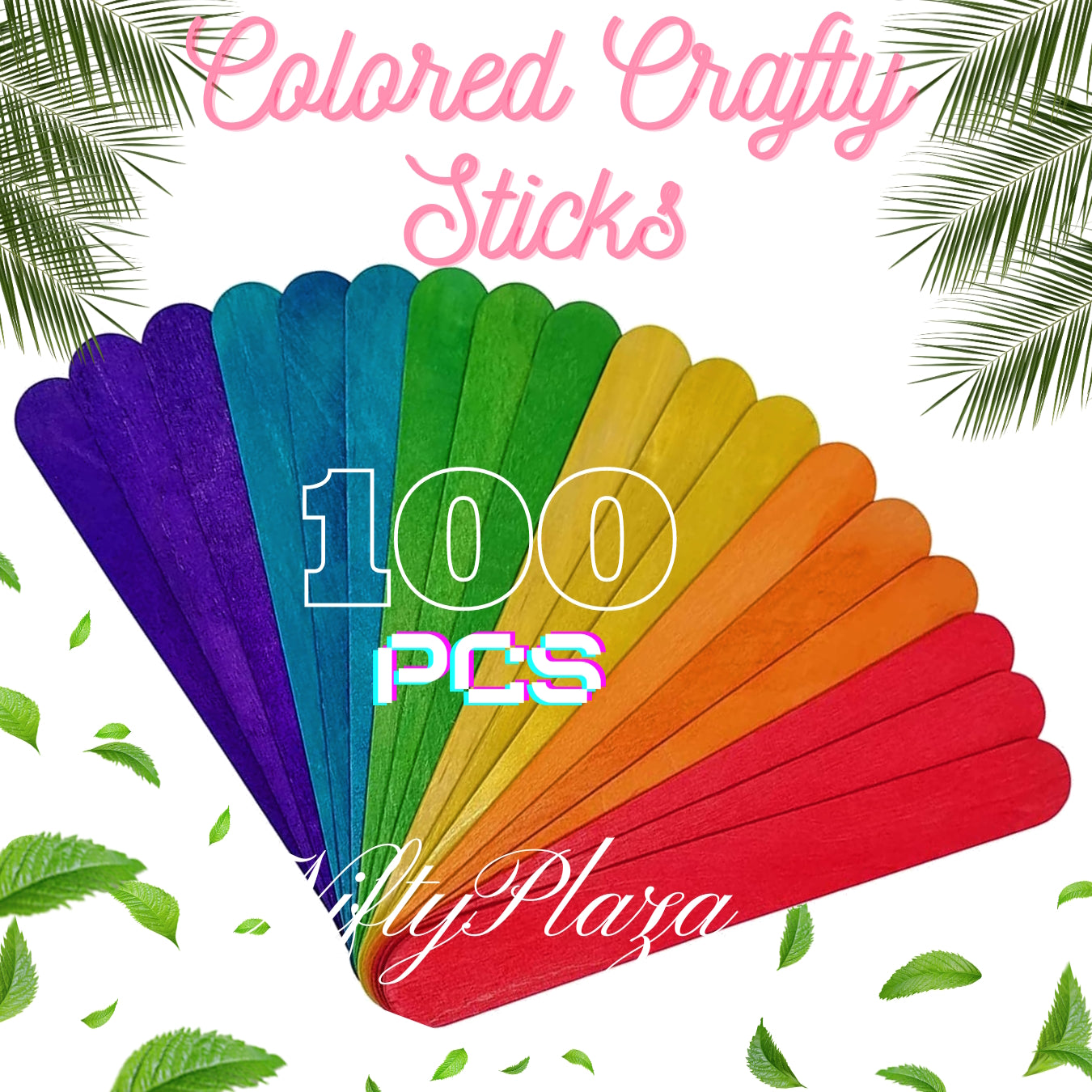 NiftyPlaza 100 Pieces Jumbo Craft Sticks, Multicolored for Building, Mixing, Creating Craft Projects