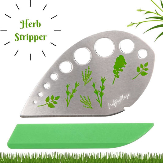 Herb Stripper 9 holes, Stainless Steel Kitchen Leaf Stripping Tool Kale Razor Metal Herb Pealer