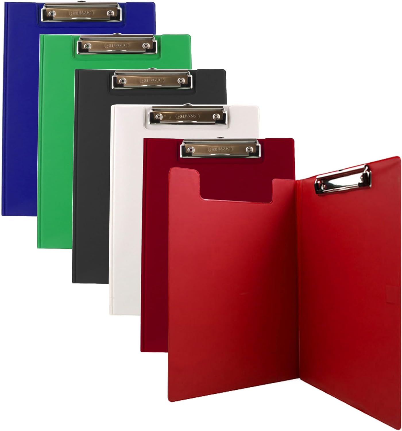 Clipboard PVC Standard Clipboards, Low Profile Clip and Flip Cover, Fits A4 Letter Size, Random Color
